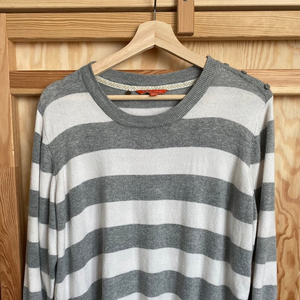 Grey and white striped Modcloth sweater, sz 1X